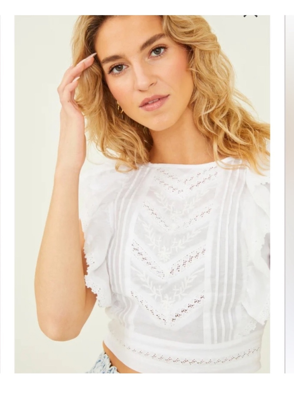 NWT Altar’d State Adrian Embroidered Crop Top S